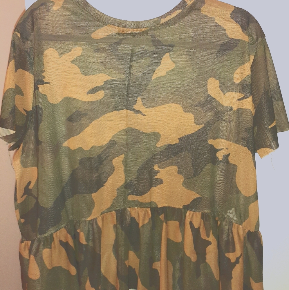 ZARA Camo Blouse